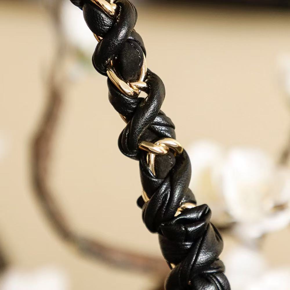 Chanel 2026 Ultimate Stitch Bag 30cm Beige and Black Suede Leather