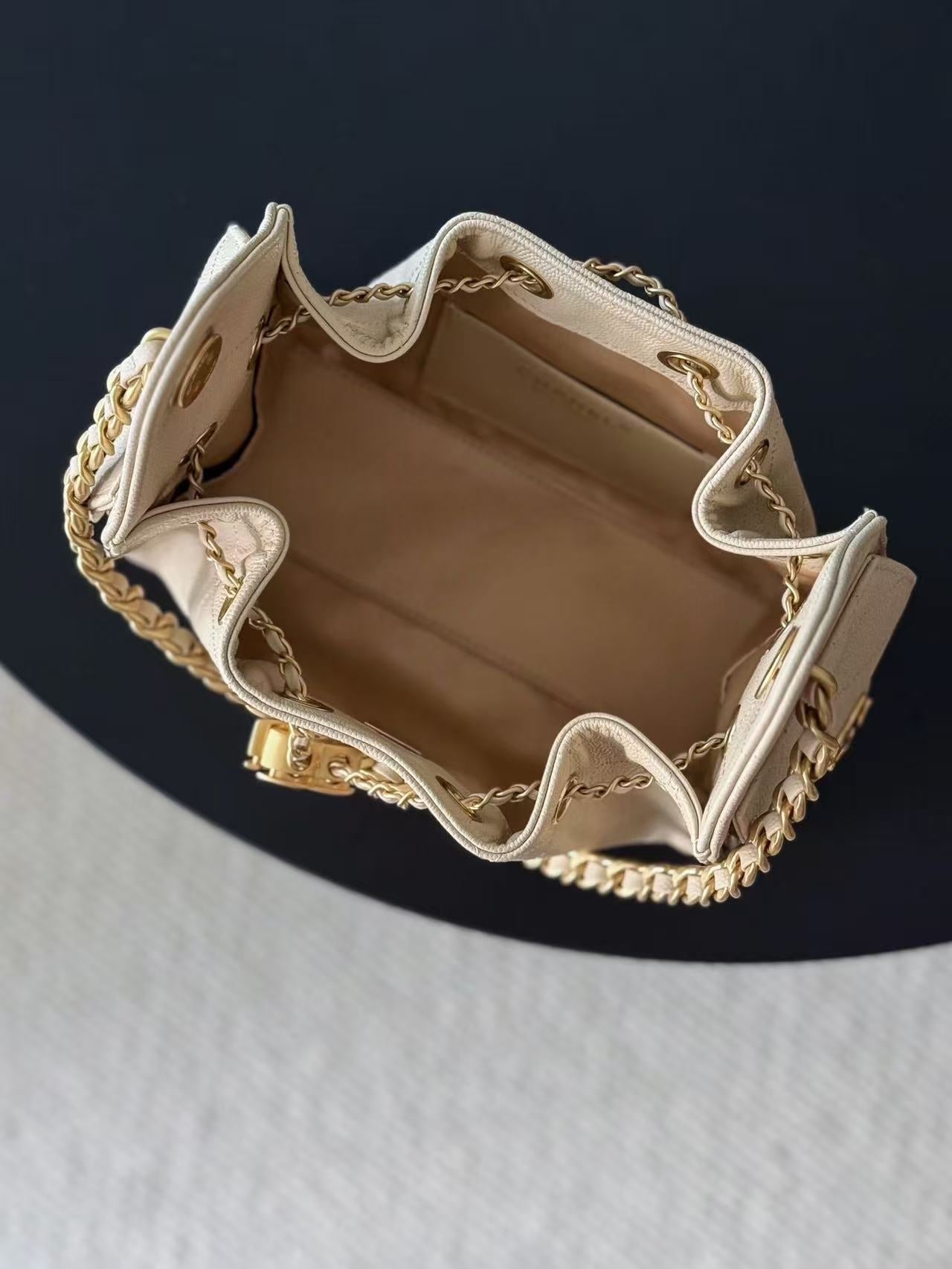 Chanel 2026 Hobo Bag 22cm Nude Calfskin