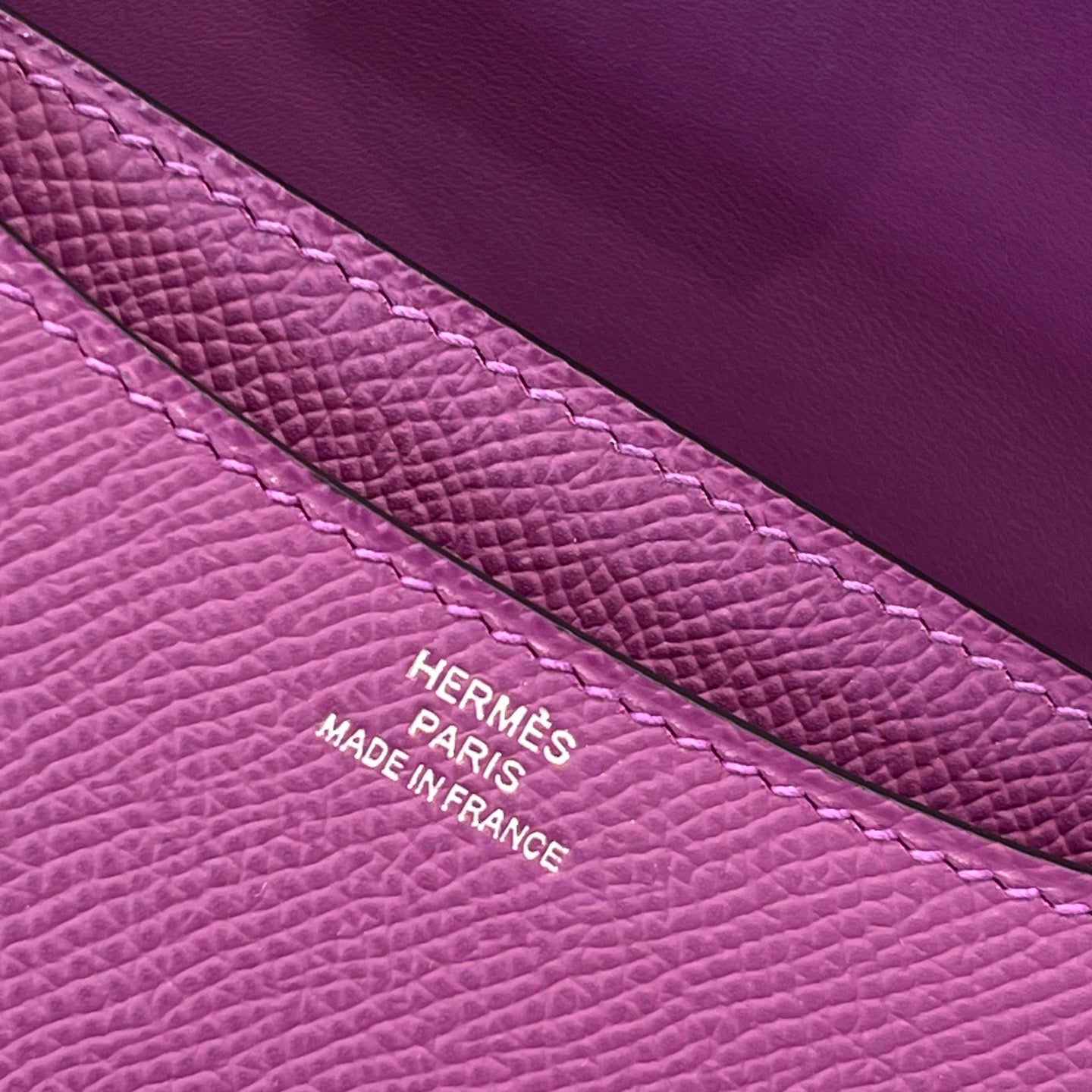 Hermes 2026 Constance Bag Purple Leather With Silver Hardware
