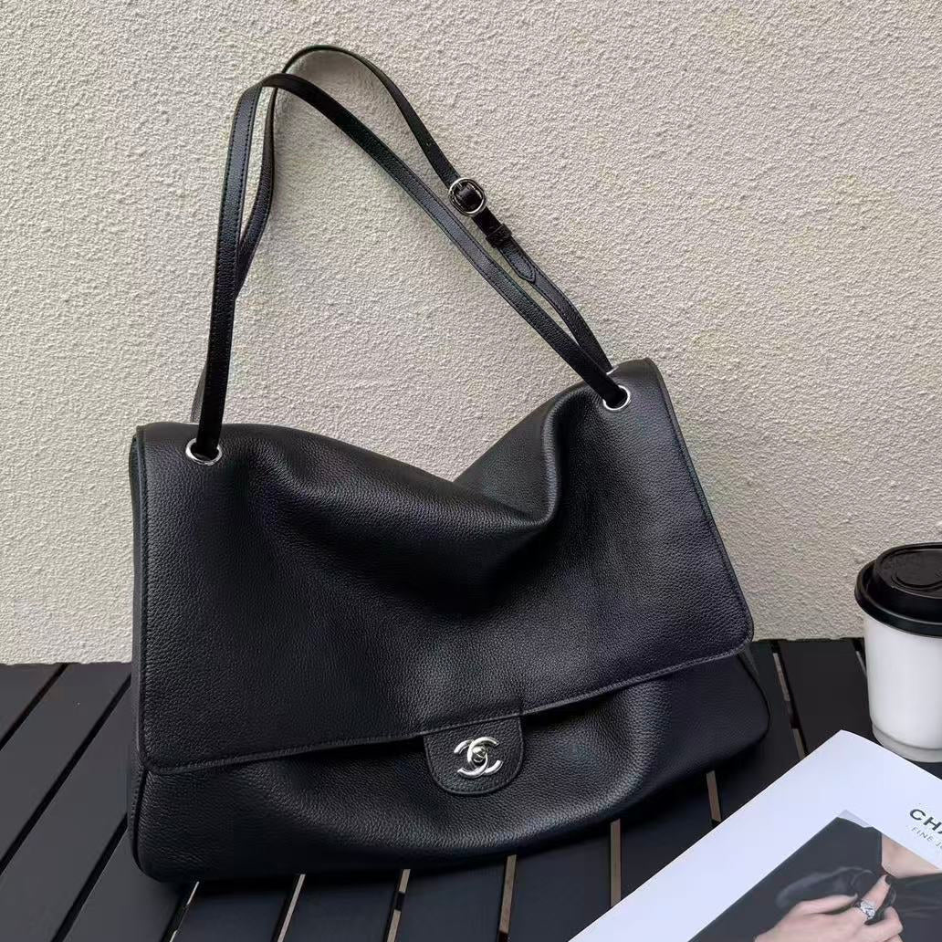 Chanel 2026 Maxi Flap Bag Black Calfskin