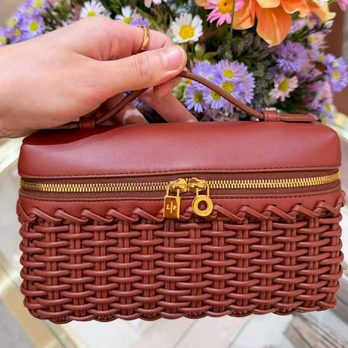 Loro Piana 2026 Extra Pocket 20cm Rust Brown Calfskin