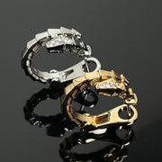BVL Serpenti Viper Hoop Earrings With Pavé Diamonds