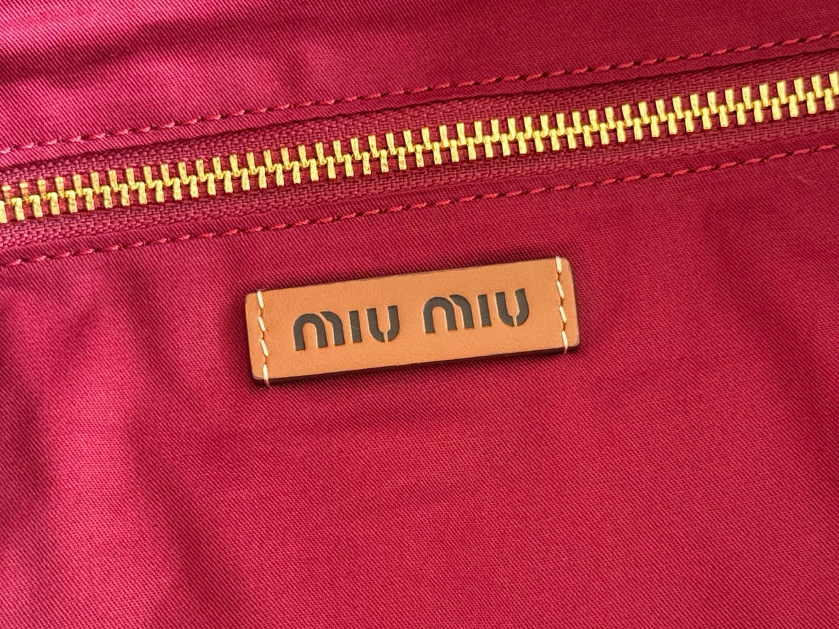 Miu Miu 2026 Striped Tote Bag 40cm Multicolor Woven Raffia-Effect