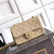 Chanel 2026 Classic Bag 20cm Beige Raffia Leather