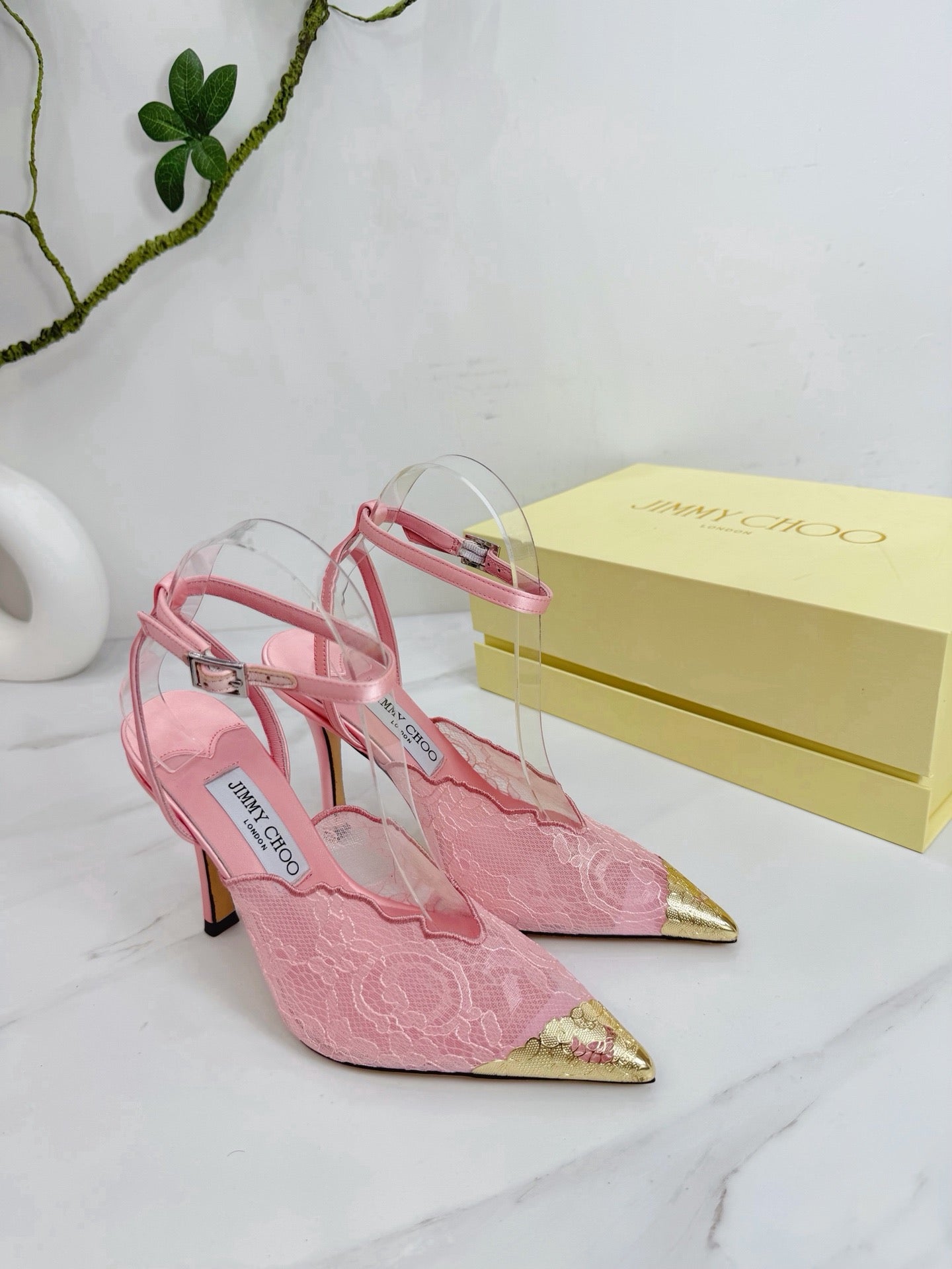 Jimmy Choo 2026 Faiz 100 Pump Gold Toe Lace Leather