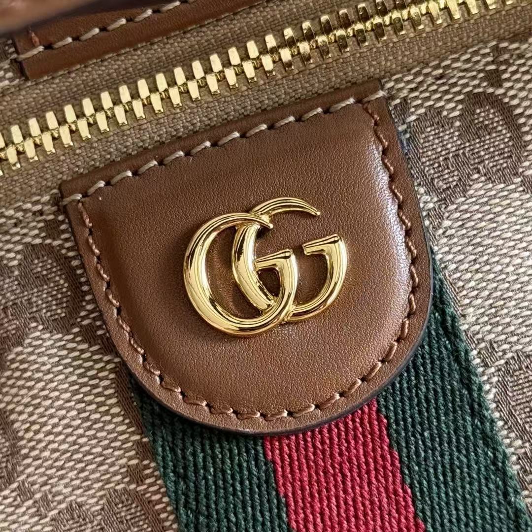 Gucci 2026 Vanity Top Handle Bag 19cm Ebony Dark Brown Canvas Leather