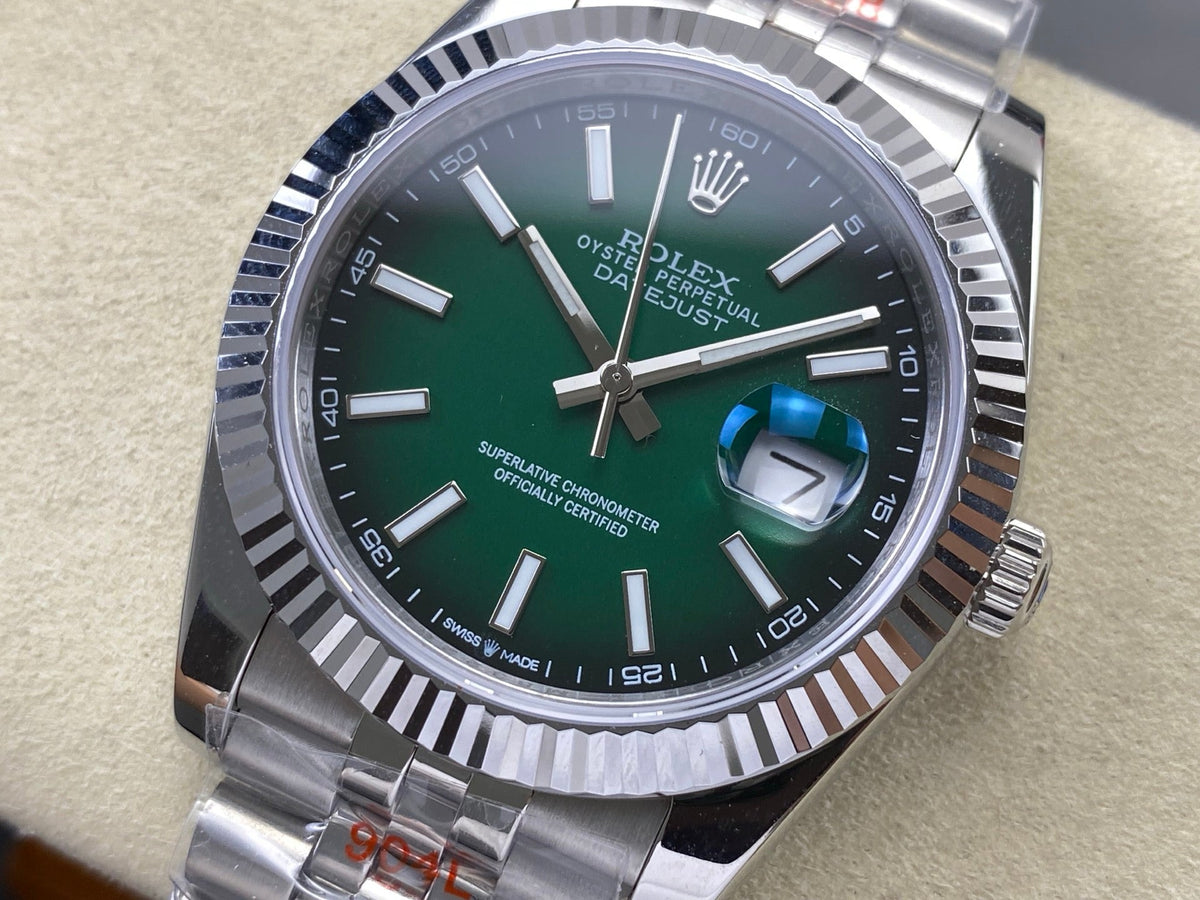 Rolex Datejust Oystersteel Jubilee Bracelet Green Ombre Dial