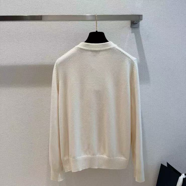 Chanel 2026 Knitted Cardigan Black And White Wool