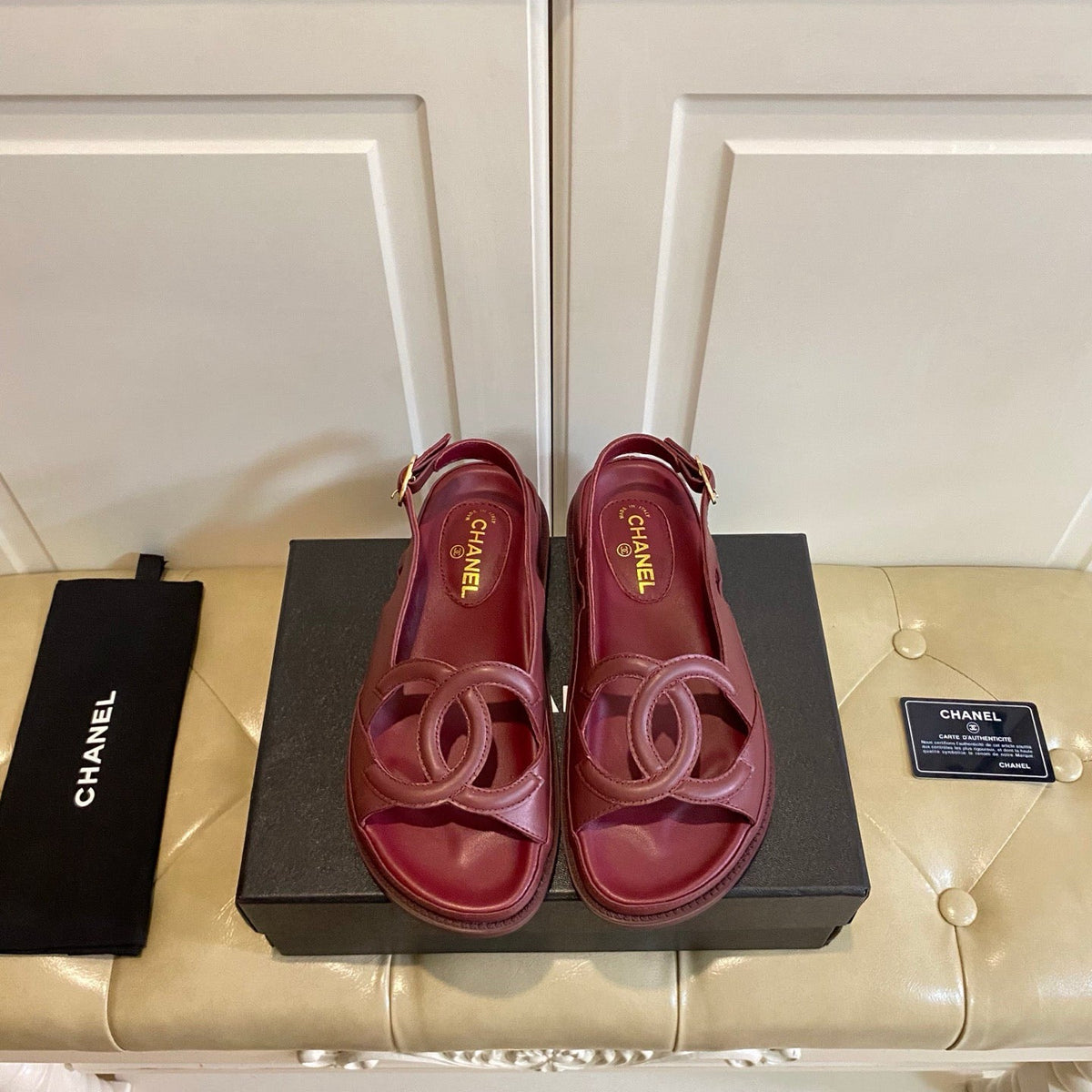 Chanel 2026 Double C Sandal Suede Lambskin