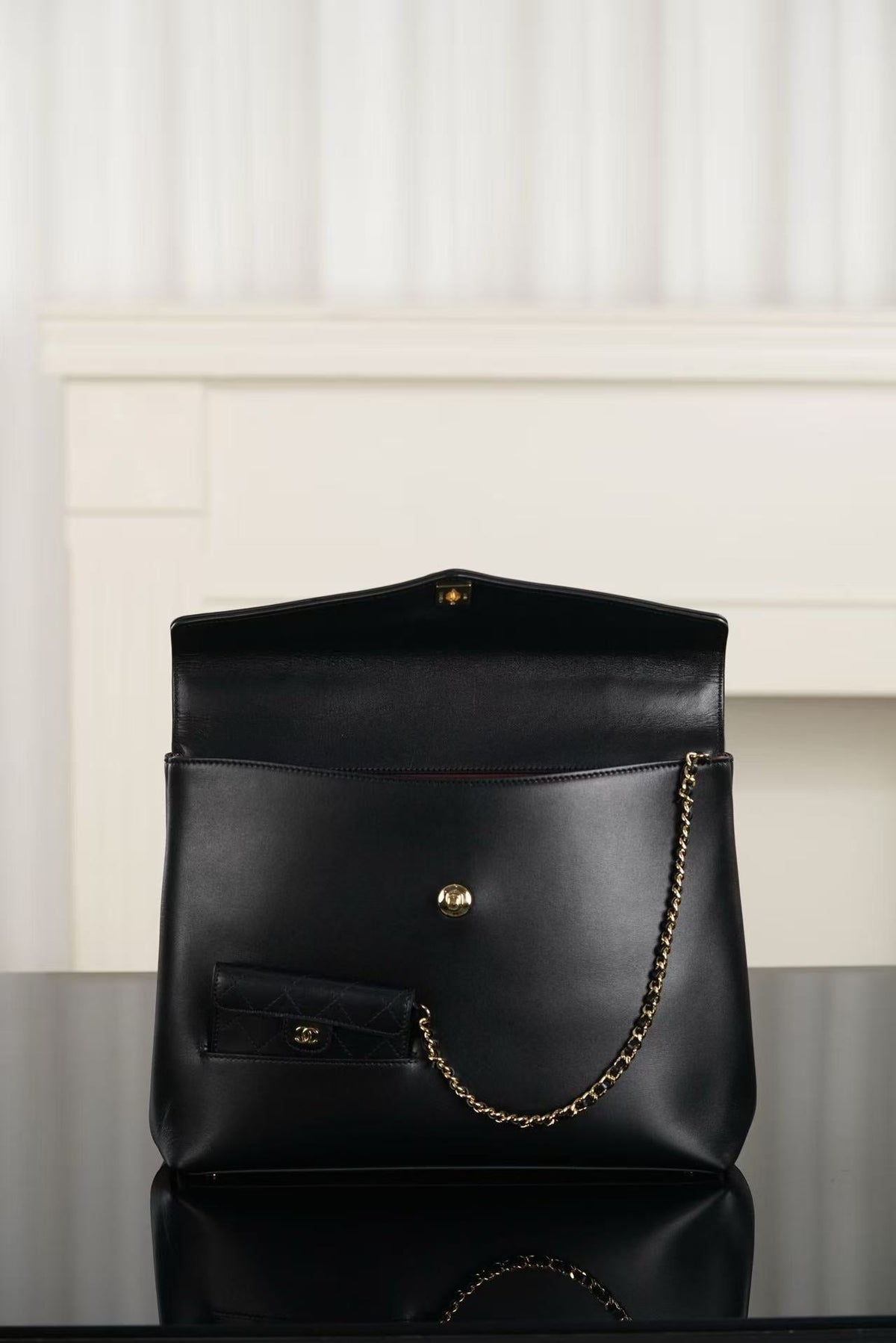 Chanel 2026 Maxi Top Handle Bag 32cm Black Lambskin