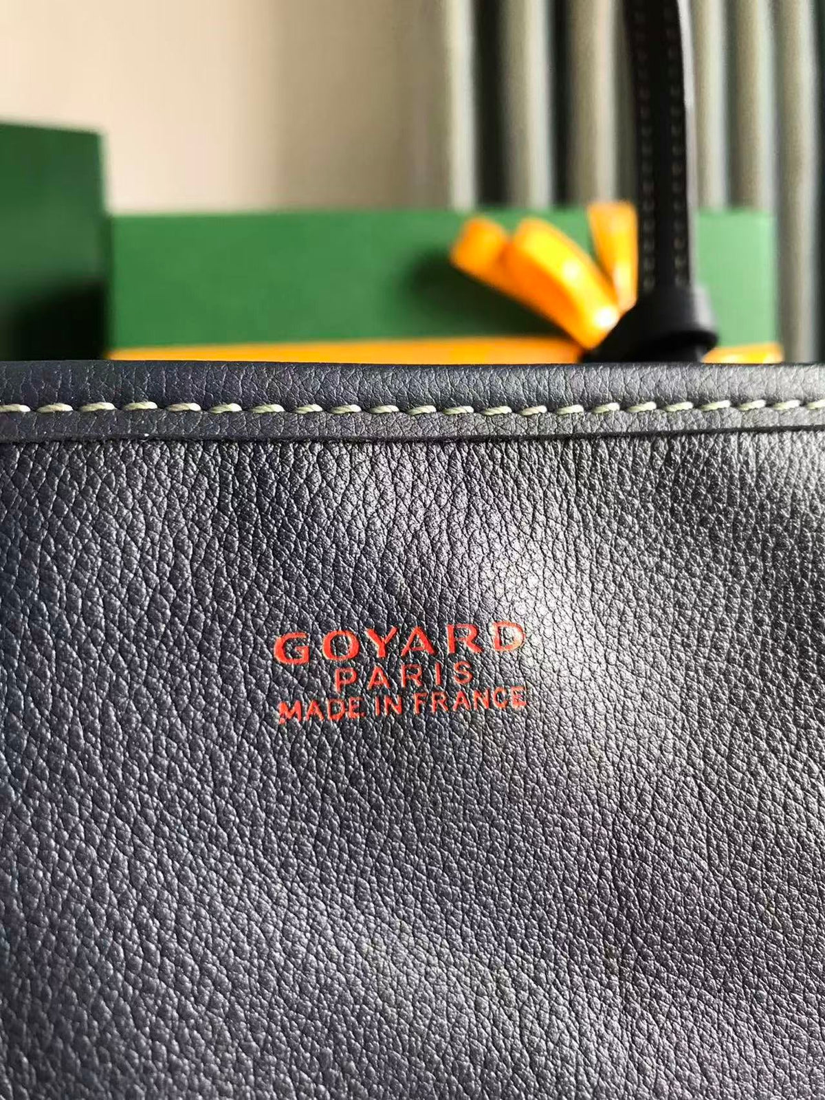 Goyard 2026 Anjou Mini Bag Navy Blue Canvas Chevroches Calfskin
