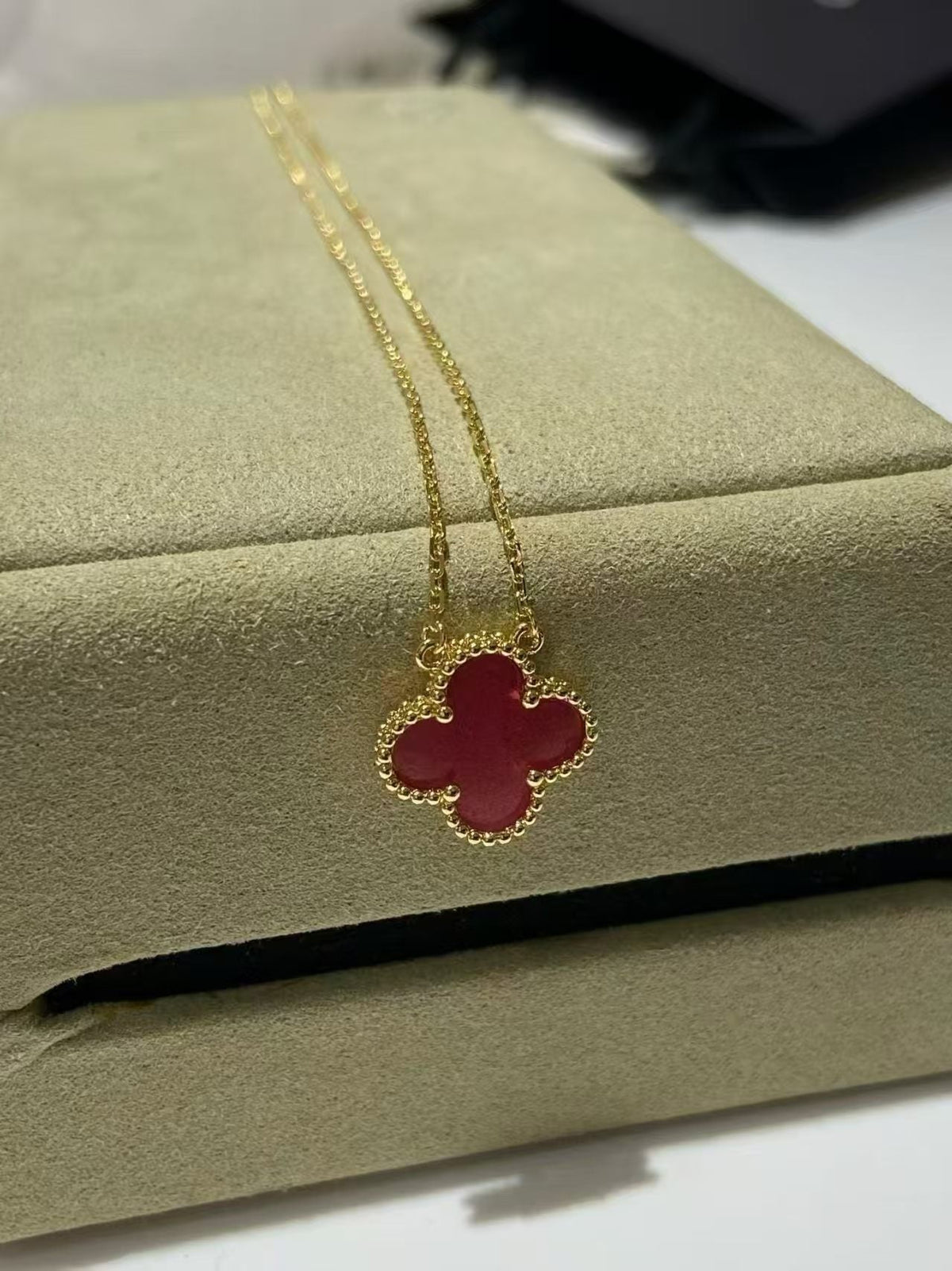 VCA Vintage Alhambra Necklace And Bracelet Set With Pink Enamel
