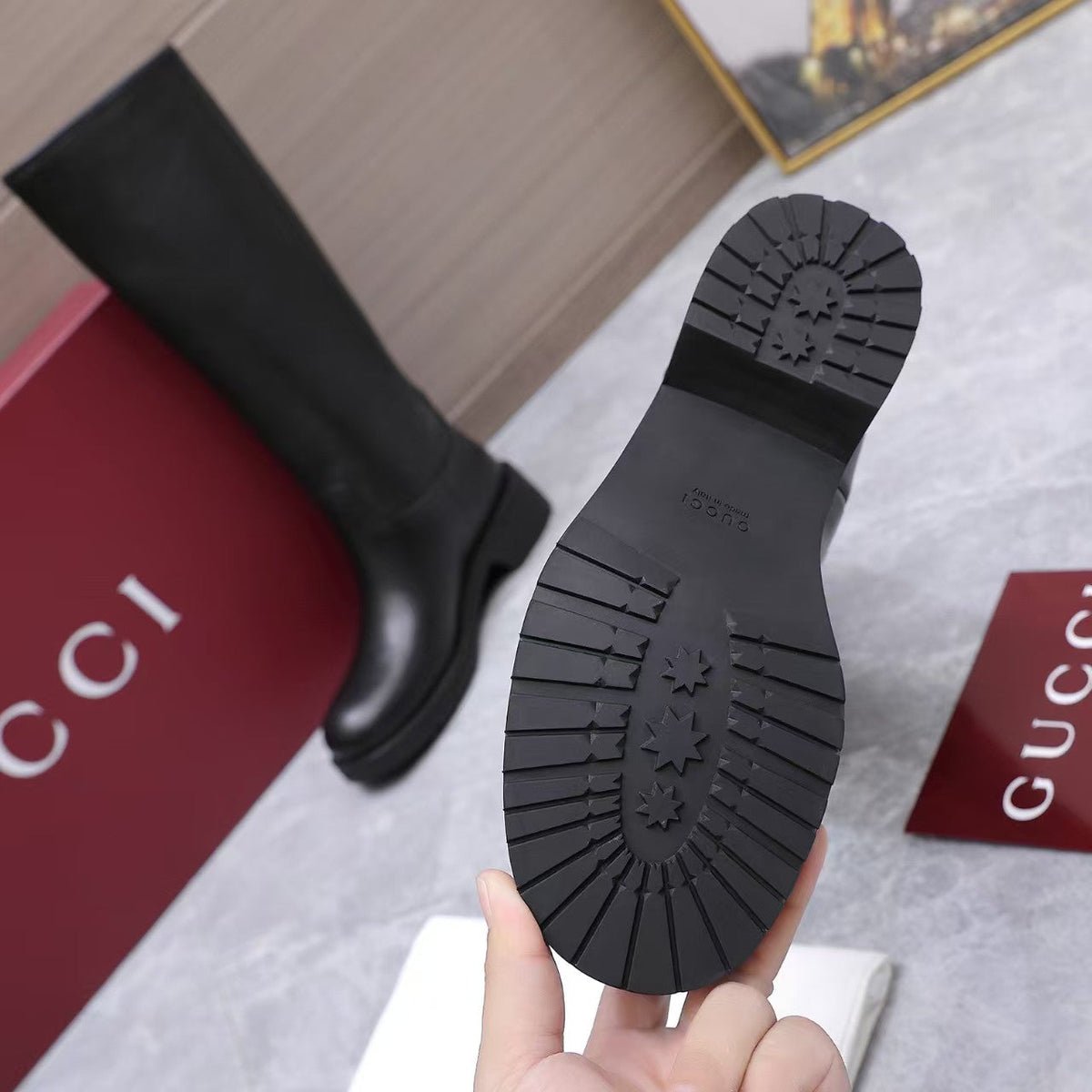 Gucci 2026 Biker Knee-High Boots Leather