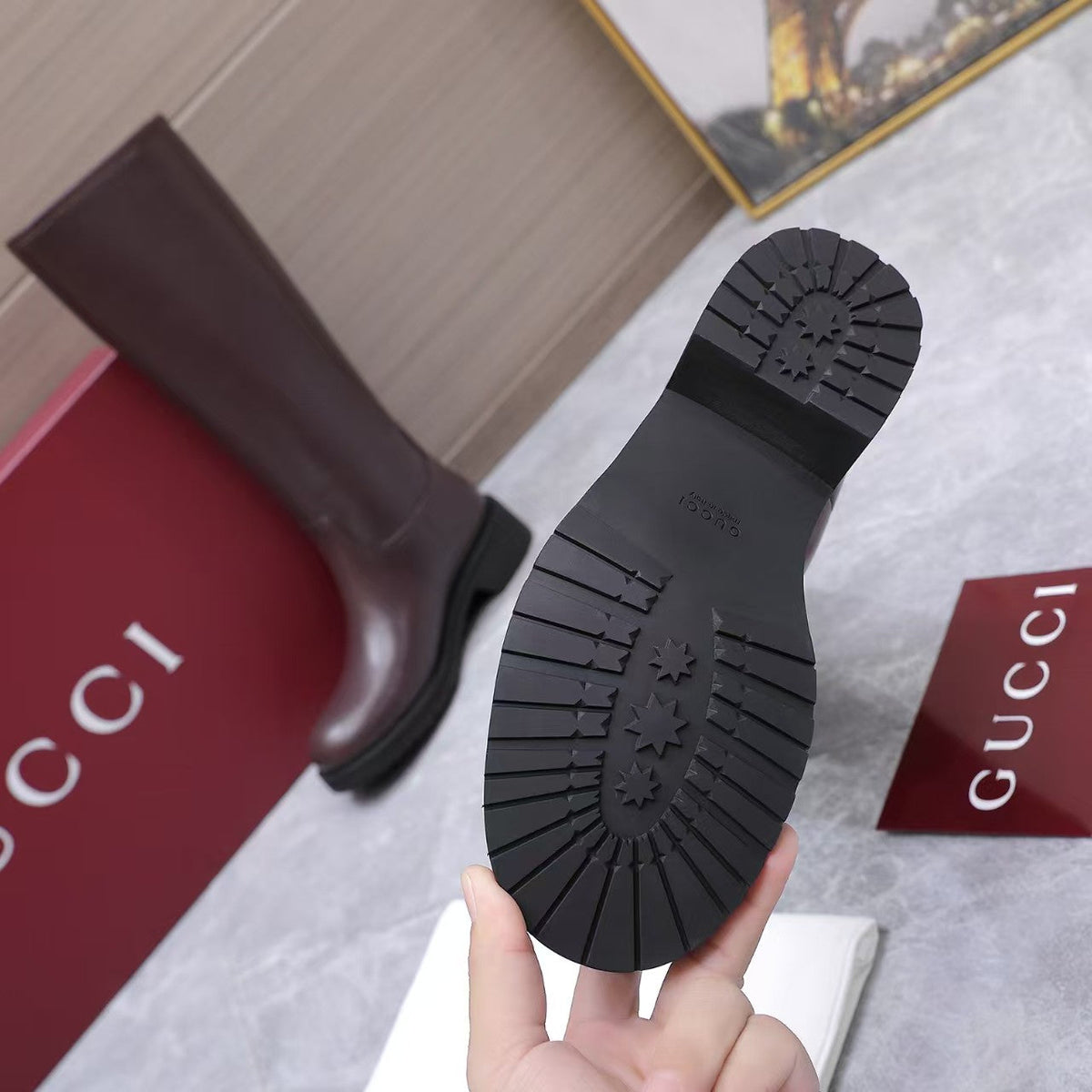 Gucci 2026 Biker Knee-High Boots Leather