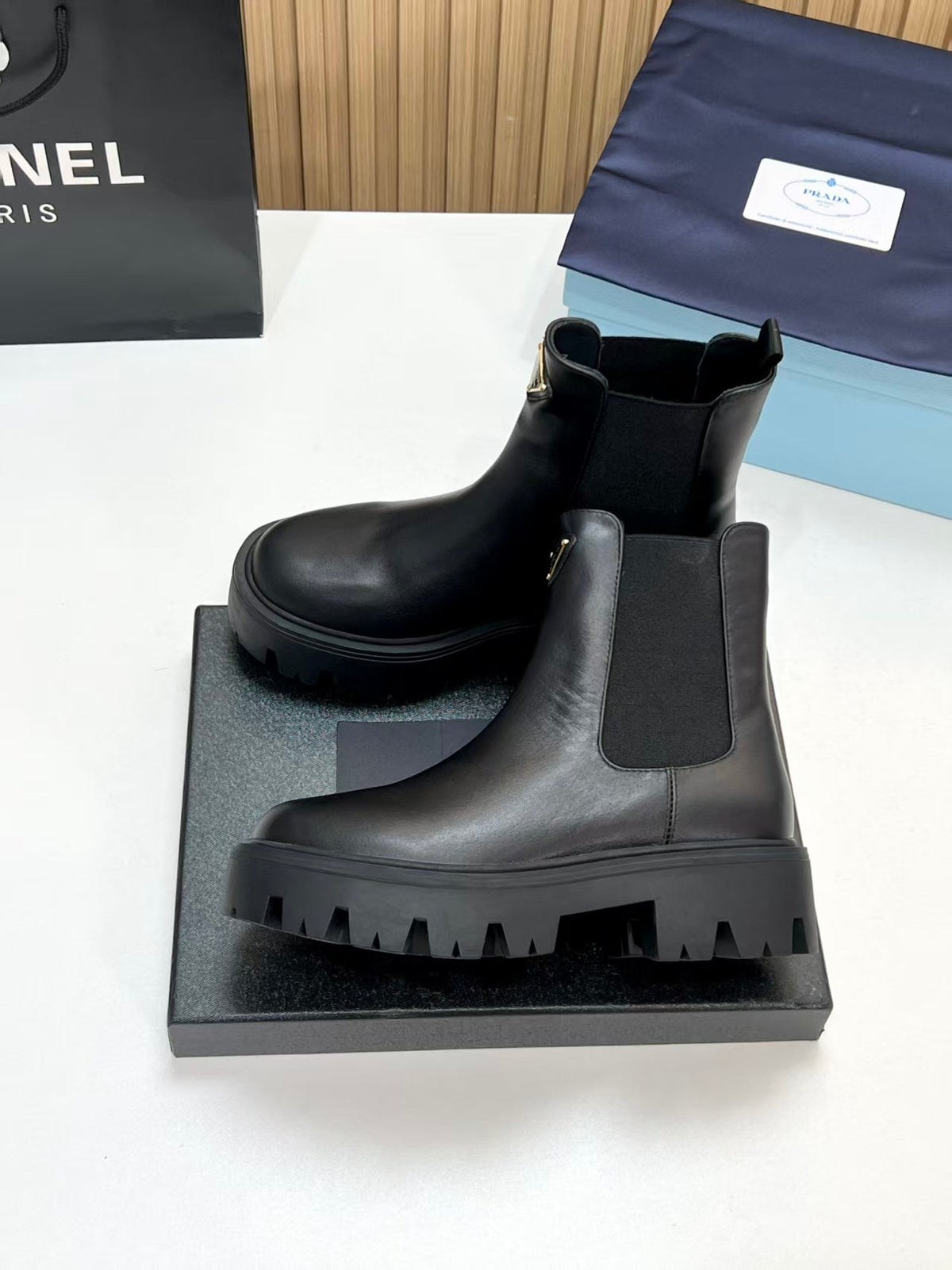 Prada 2026 Monolith Brushed Boot Suede Leather