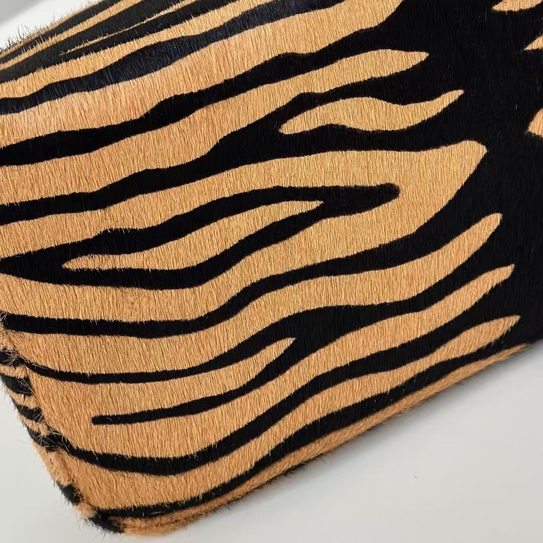 Fendi 2026 Baguette Tiger-print Bag 27cm Pony-effect Leather