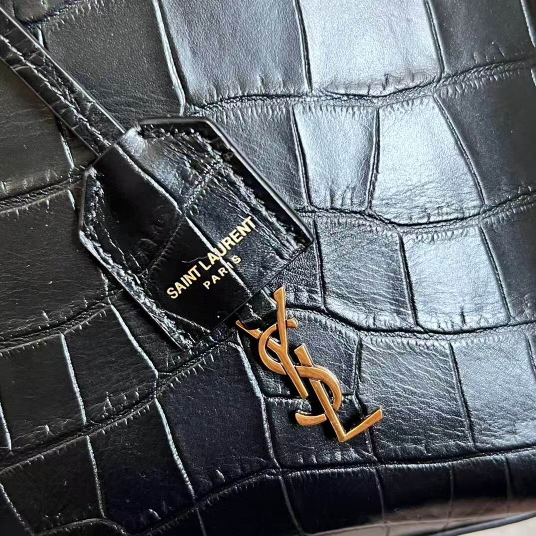 Saint Laurent 2026 Toy Shopping Bag 18cm Black Leather