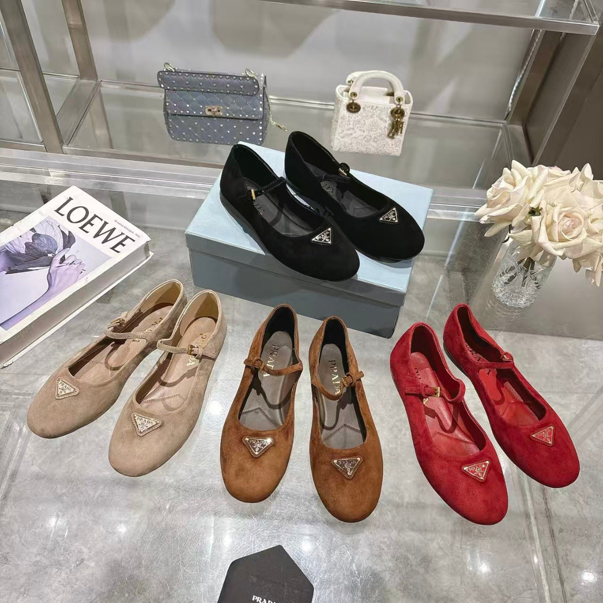 Prada 2026 Ballet Flat Suede Sheepskin 715617