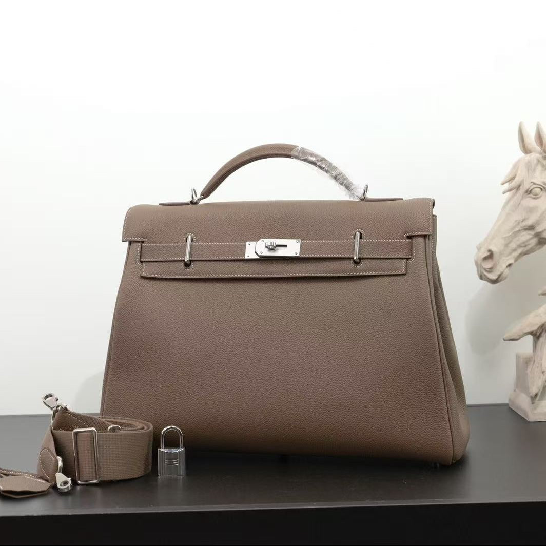 Hermes 2026 Kelly Bag 42cm Etoupe Togo Leather