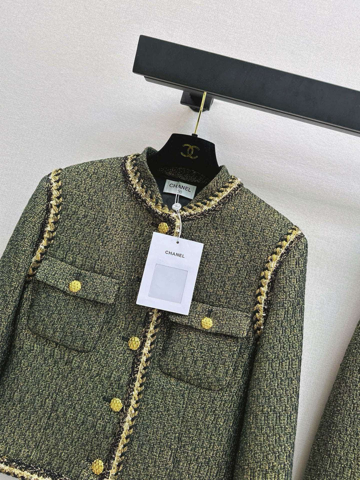 Chanel 2026 Jacket And Skirt Set Moss Green Tweed