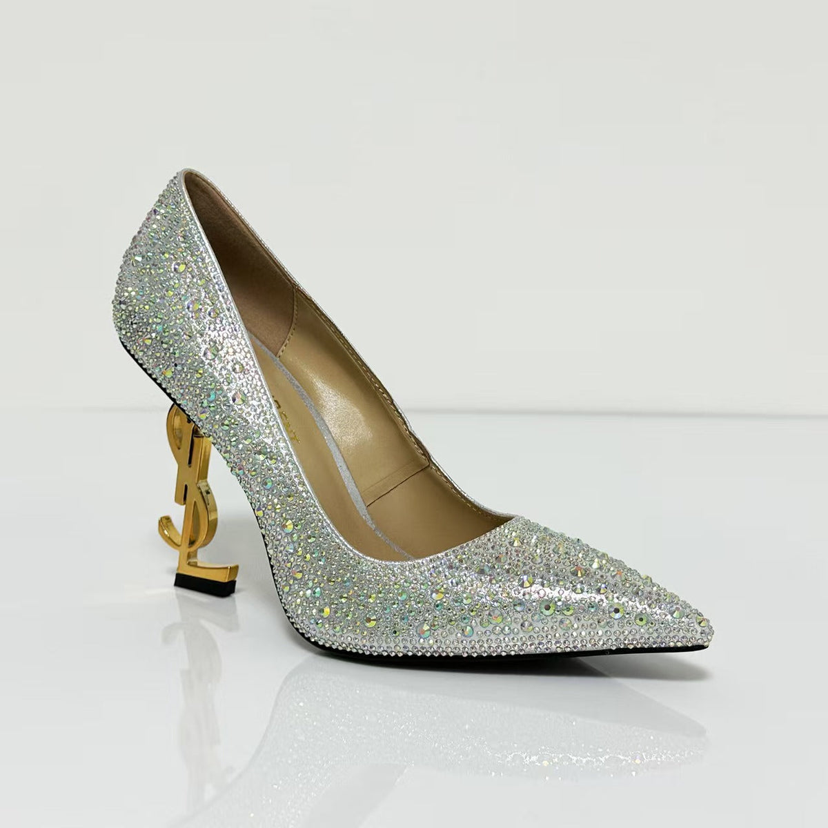 YSL 2026 Embellished Rhinestones Opyum Pumps Leather