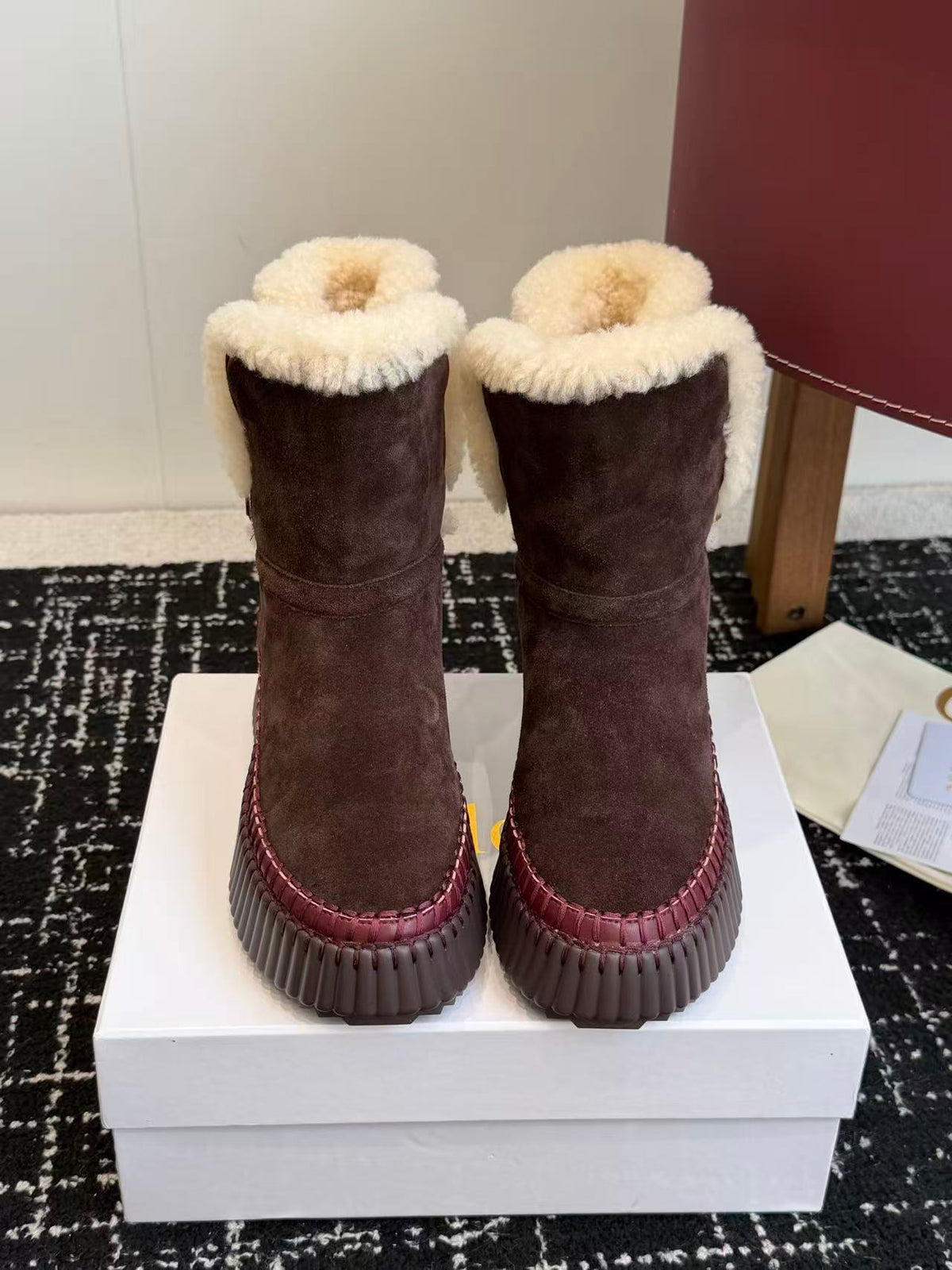 Chloe 2026 Nama Platform Ankle Boots Brown Suede