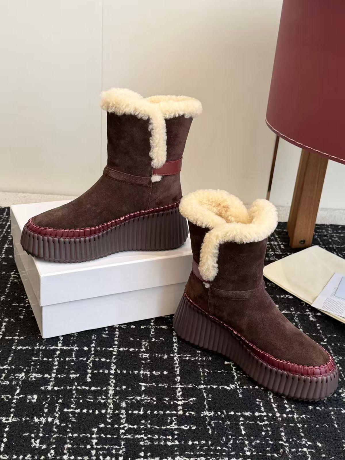 Chloe 2026 Nama Platform Ankle Boots Brown Suede