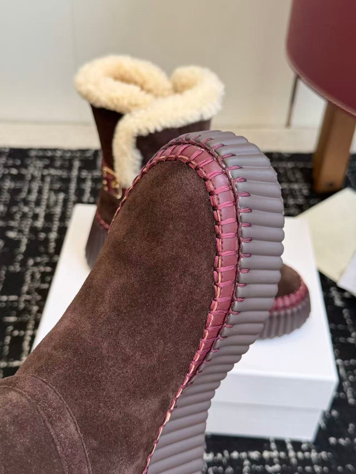 Chloe 2026 Nama Platform Ankle Boots Brown Suede