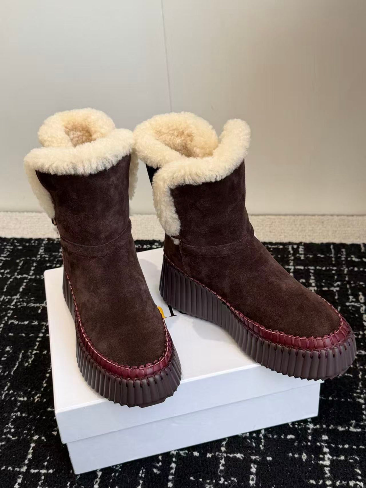 Chloe 2026 Nama Platform Ankle Boots Brown Suede