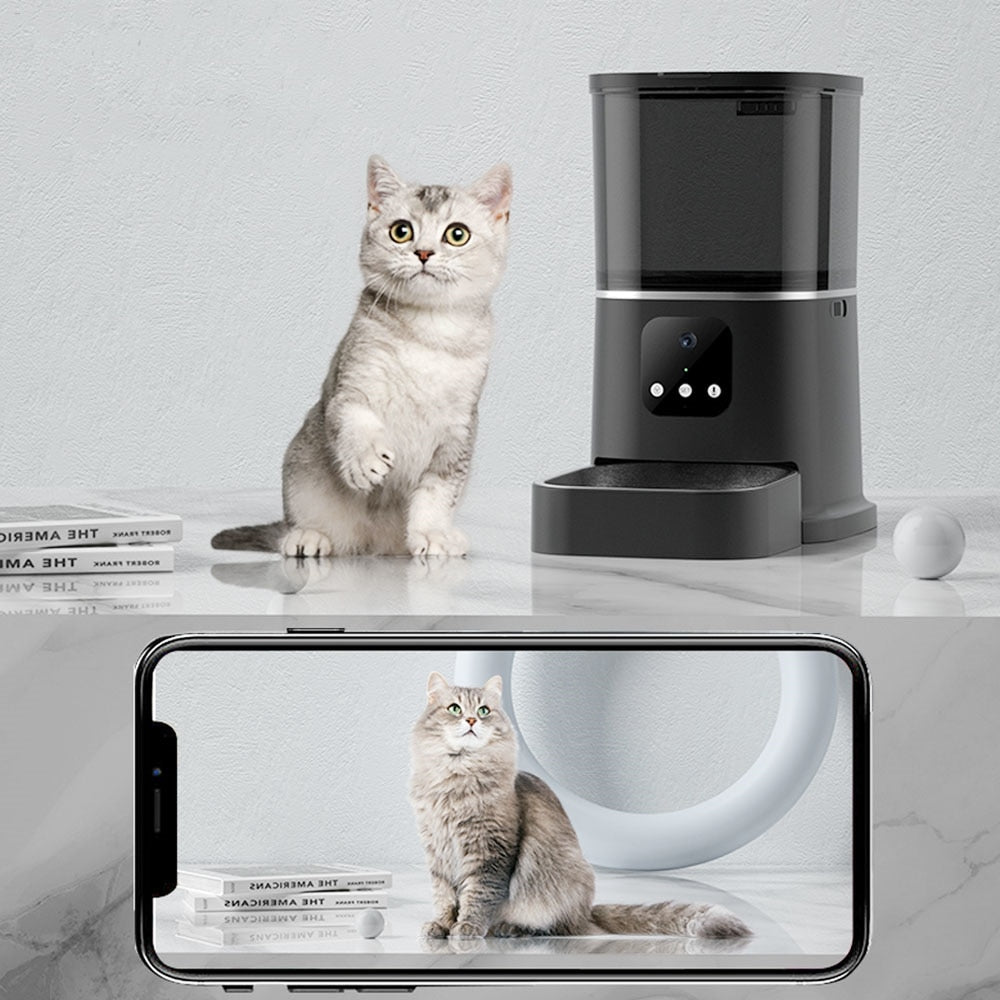 Distributeur automatique croquette pour chat avec caméra vidéo