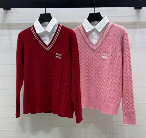 Miumiu 2026 Two-Piece Knit Long-Sleeve Sweater Wool 355489