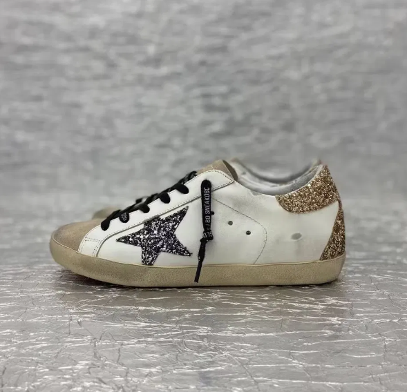 Golden Goose 2026 Senaker Ivory Beige Black Suede Leather