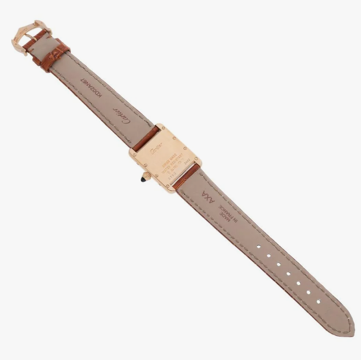 Cartier Tank Louis Gold Case Brown Leather