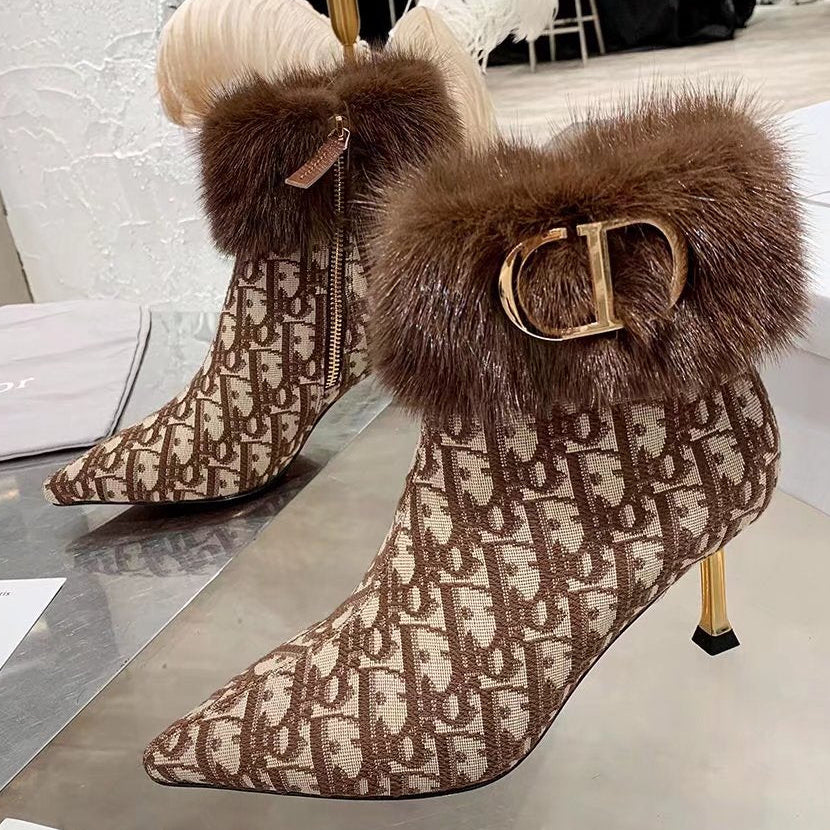 Dior 2026 Oblique Ankle Boots 70mm Fabric 966674