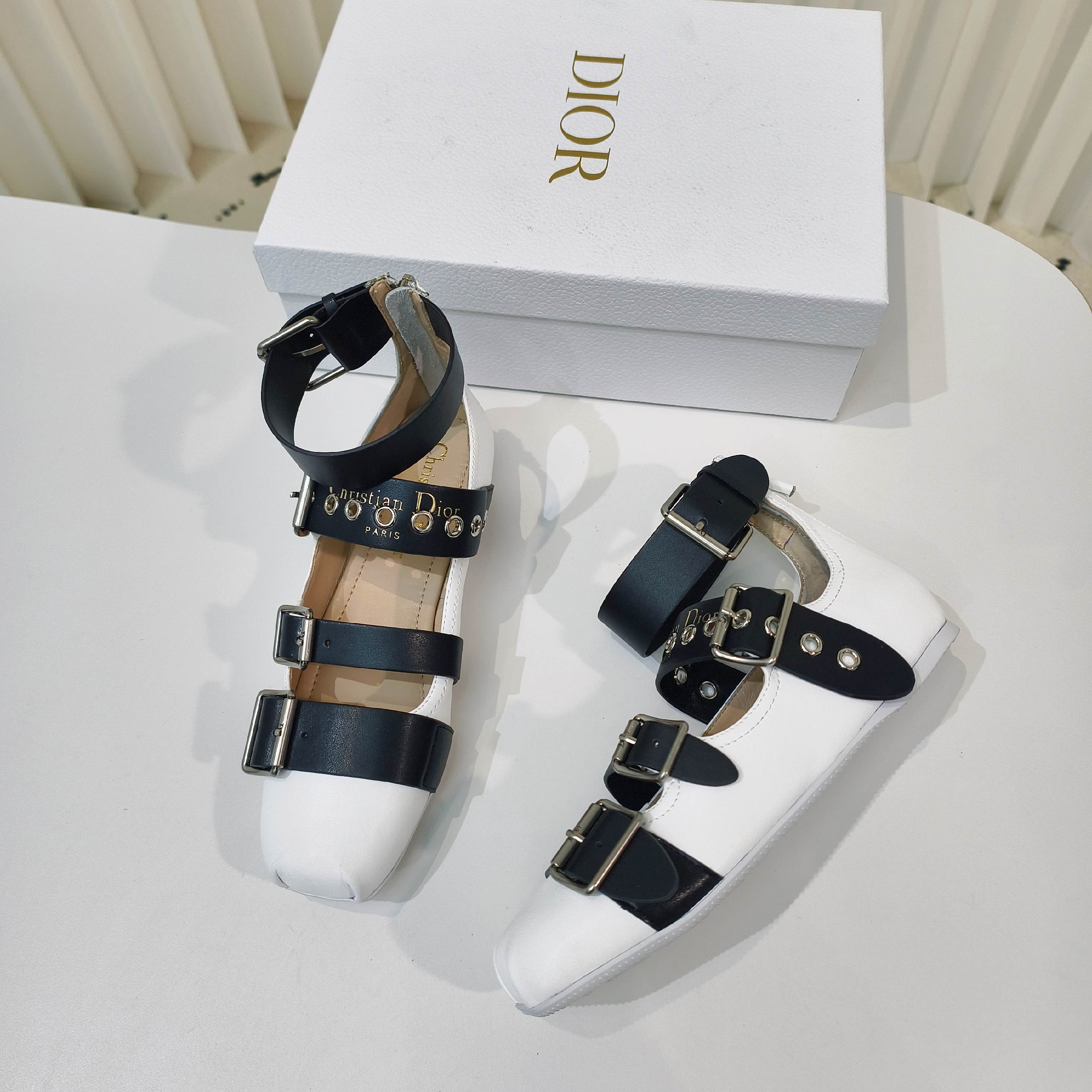 Dior 2026 Ankle Strap Ballet Flat Suede Calfskin 927876
