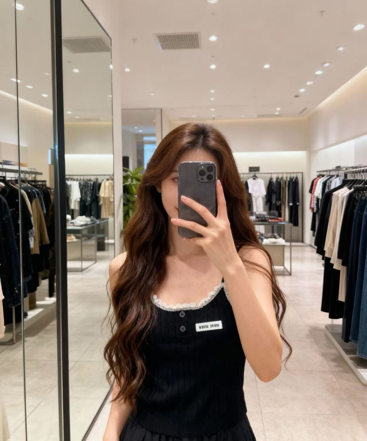 Miumiu 2026 Lace-Trimmed Knit Camisole Wool