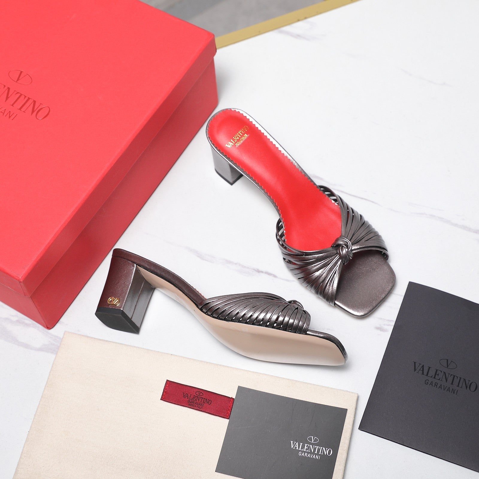 Valentino 2026 Garavani Annet Calfskin Slide Sandals 60mm 864485