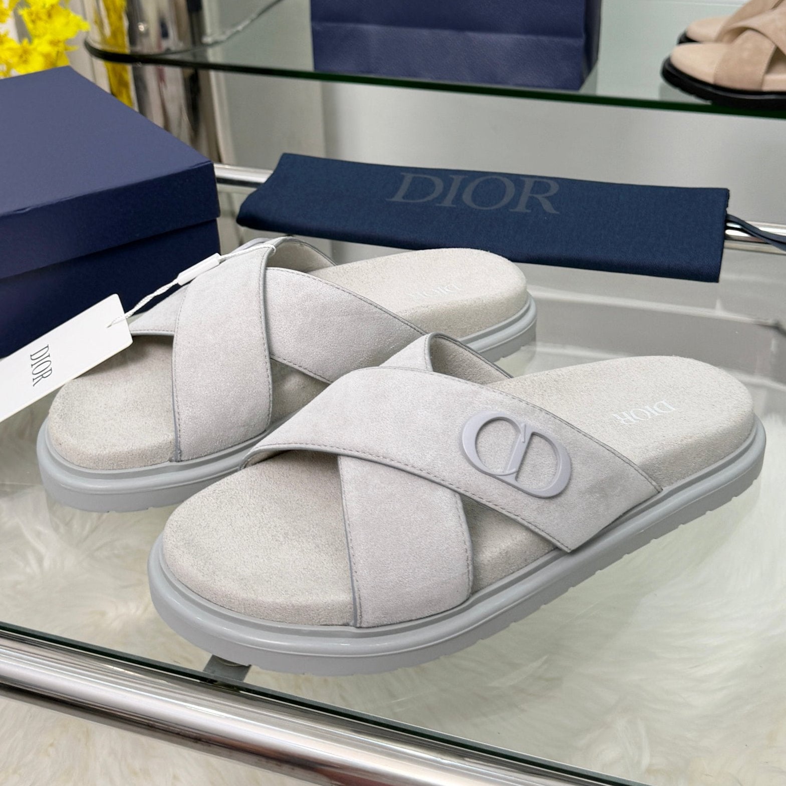 Dior 2026 Criss-Cross Strap Sandals Suede 966584