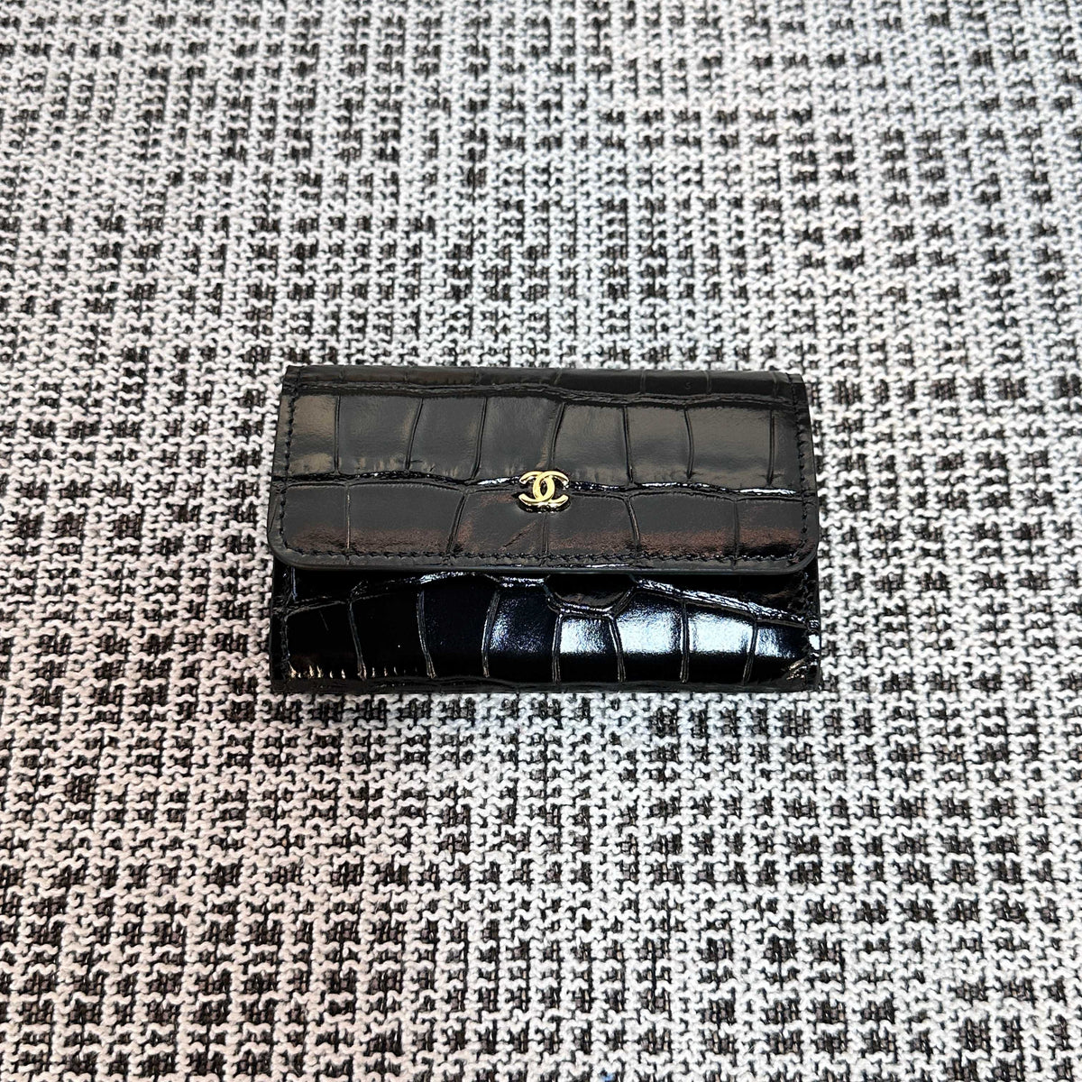 Chanel 2026 Wallet Multicolors Crocodile Embossed Leather