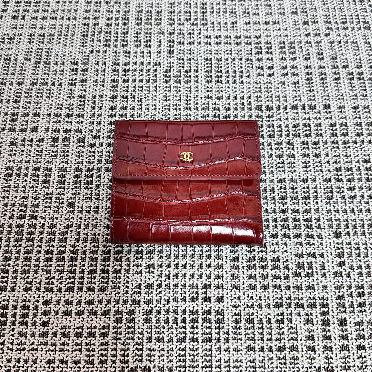 Chanel 2026 Wallet Multicolors Crocodile Embossed Leather