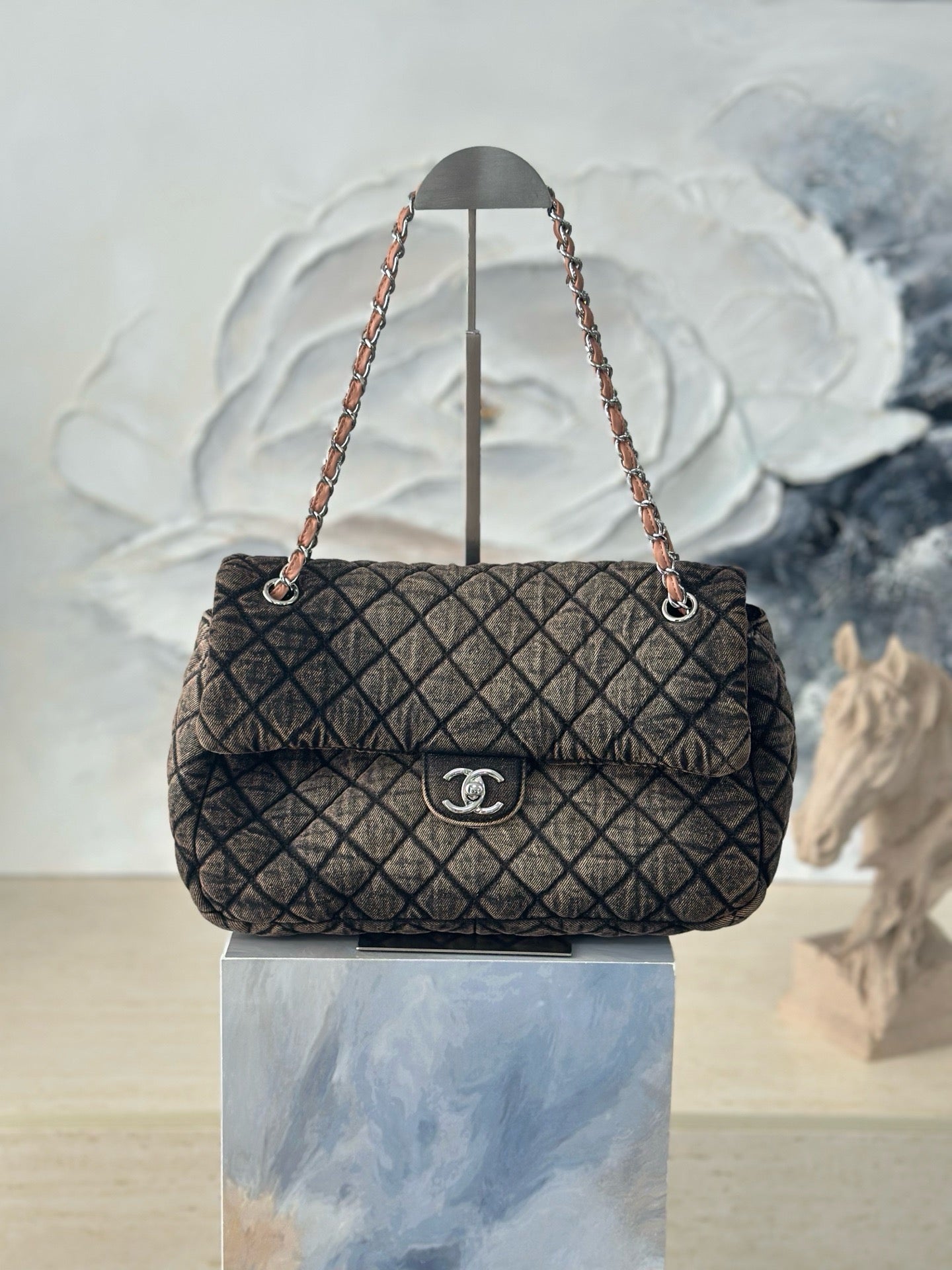 Chanel 2026 Quilted Denimpressions Flap Bag Denim Leather