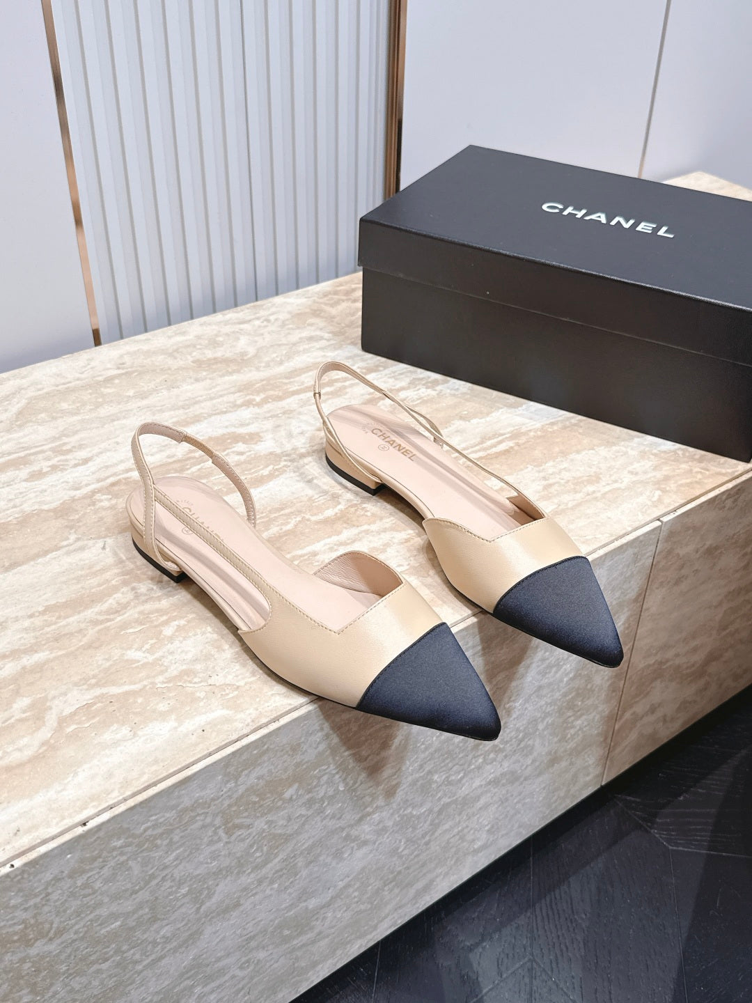 Channel 2026 Slingback Fabric Calfskin 898954