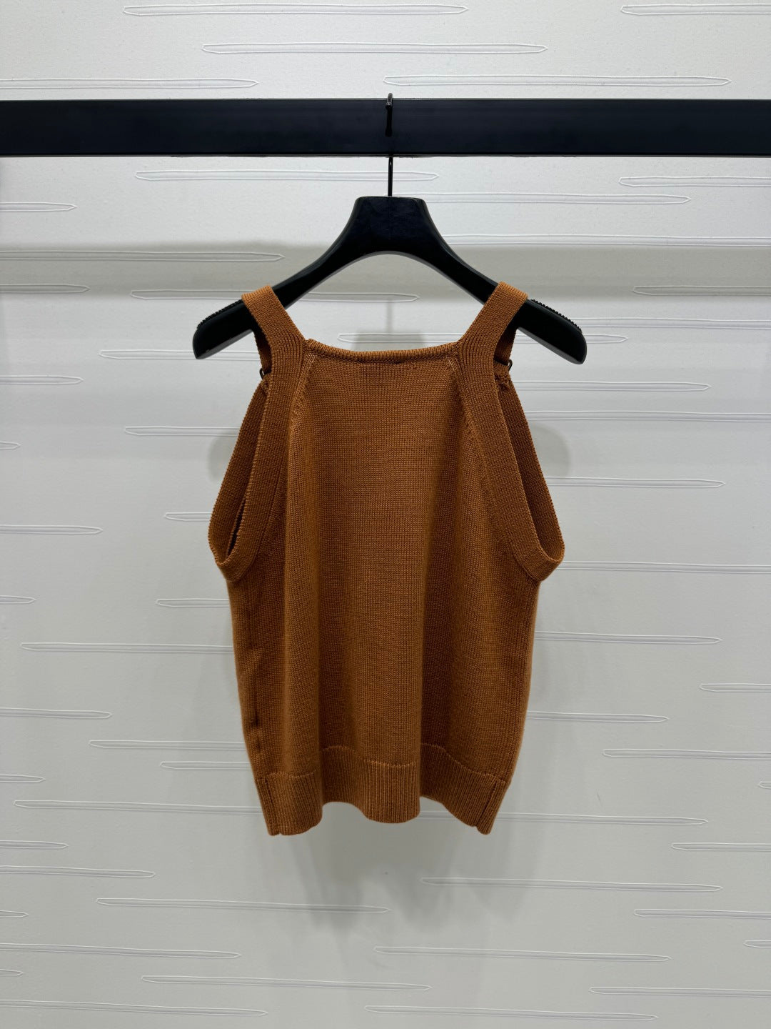 Chanel 2026 Beaded Knit Vest Pink and Brown Wool