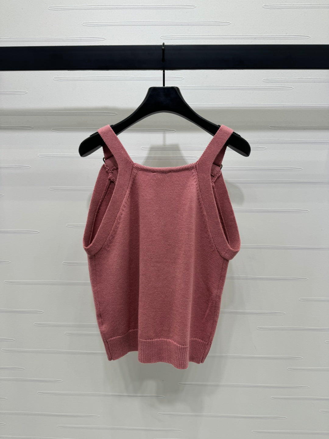 Chanel 2026 Beaded Knit Vest Pink and Brown Wool