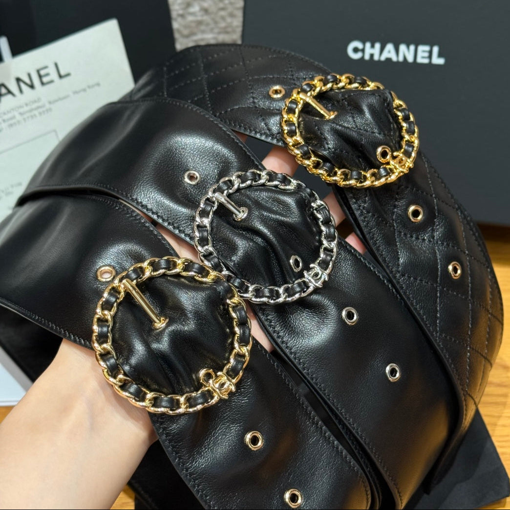Chanel 2026 Wide Round Buckle Belt 65mm 207223