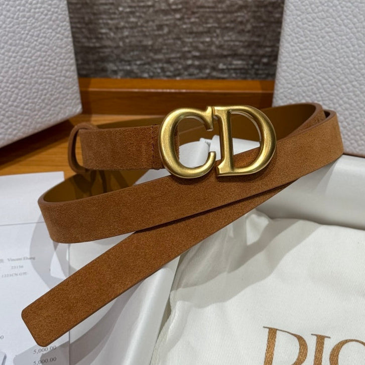 Dior 2026 CD Buckle Belt 20mm Suede 193832