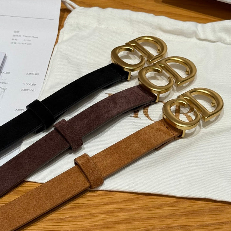 Dior 2026 CD Buckle Belt 20mm Suede 193832