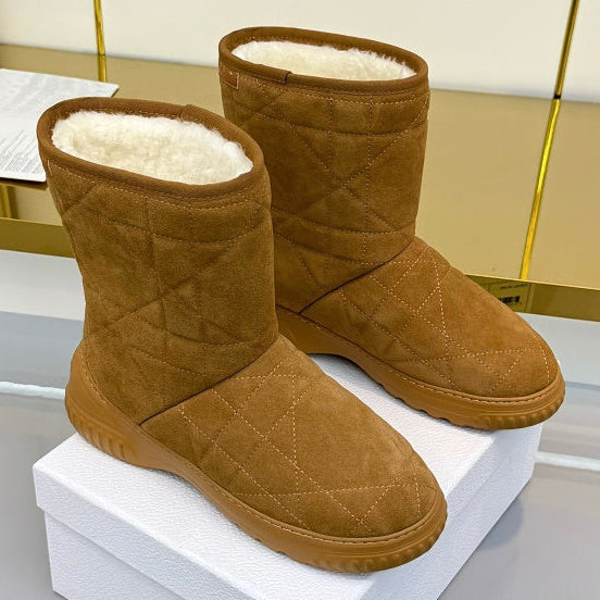 Dior 2026 Frost Quilted Ankle Boots Suede Wool 140997