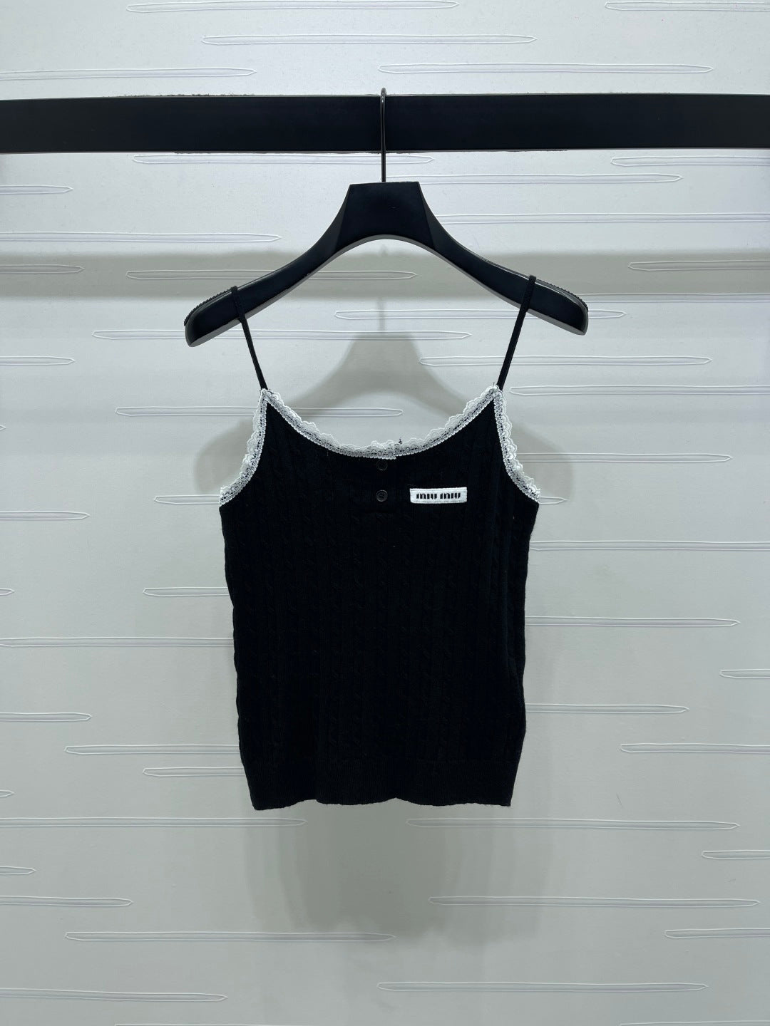 Miumiu 2026 Lace-Trimmed Knit Camisole Wool