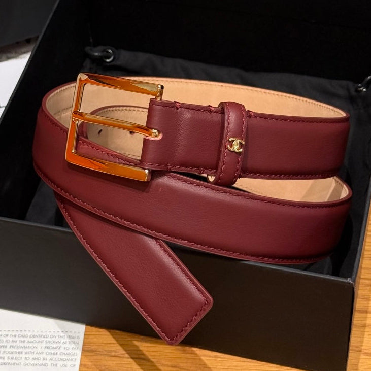 Chanel 2026 Square Buckle Belt 30mm Calfskin 213908
